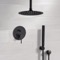 Matte Black Shower System With Rain Ceiling Shower Head and Hand Shower